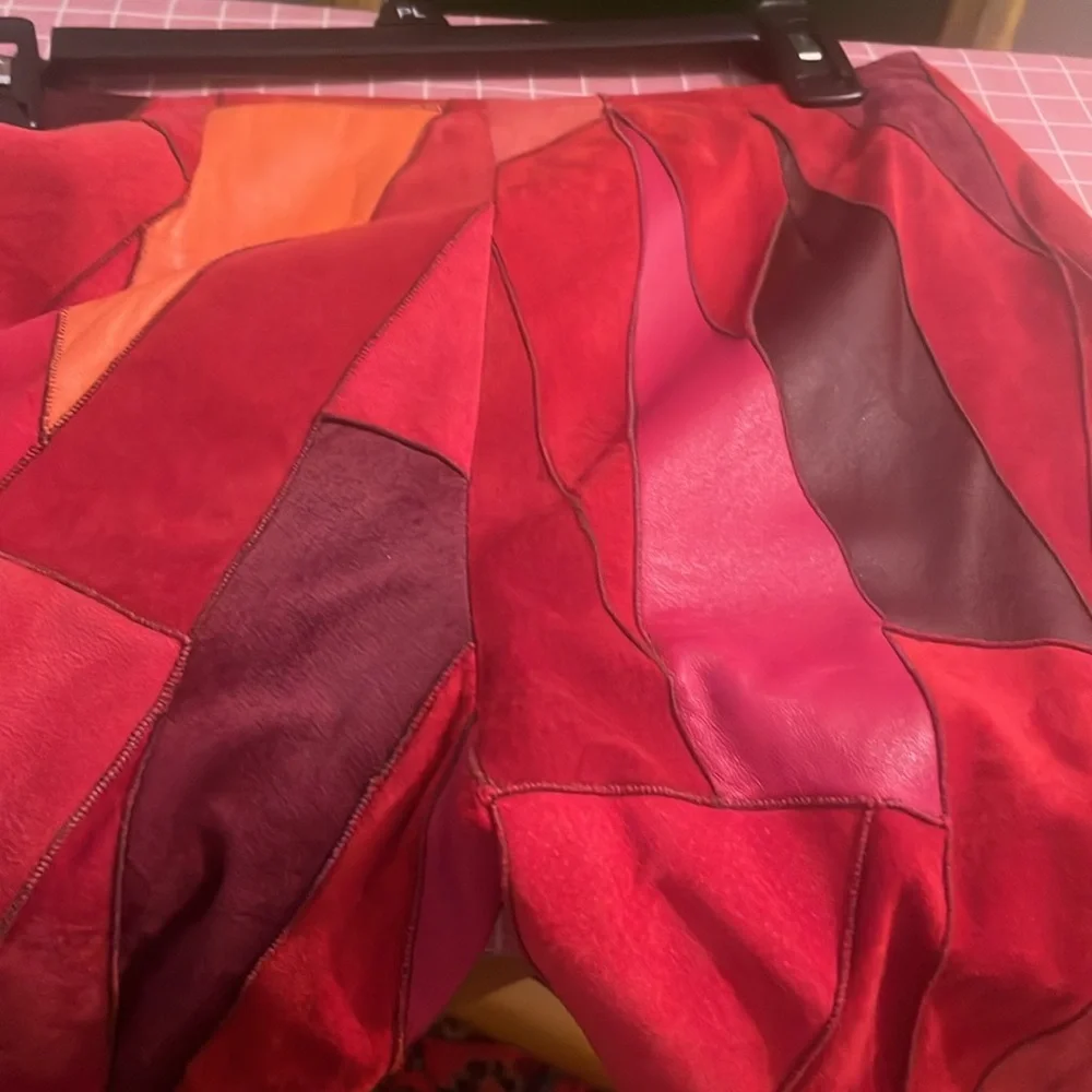 Vintage Wilsons Pelle Studio leather suede patchwork pants size 4 - Picture 15 of 16